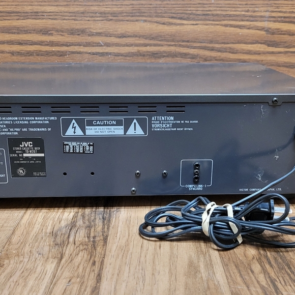 JVC Stereo Cassette Dual Tape Deck TD-W207 Auto Reverse Dub HX Pro - Picture 9 of 10